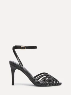 Linzi Eros Caged Stiletto Heel Sandals Black