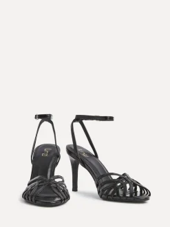 Linzi Eros Caged Stiletto Heel Sandals Black