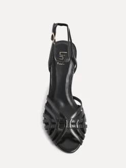 Linzi Eros Caged Stiletto Heel Sandals Black