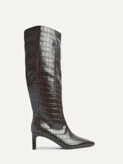 Linzi High Leg Uptown Slim Block Heel High Leg Boots Black Outlet