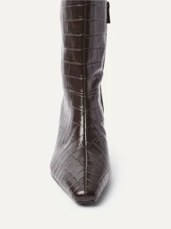 Linzi High Leg Uptown Slim Block Heel High Leg Boots Black Outlet