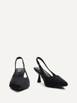 Linzi Izzie Wide Fit Slingback Court Heels Black Hot