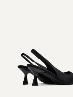 Linzi Izzie Wide Fit Slingback Court Heels Black Hot