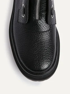 Linzi Black Launch Military Boots With Front Zip Detail Online
