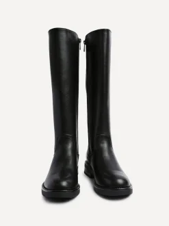 Linzi League High Leg Boots with Gusset Back Black Discount