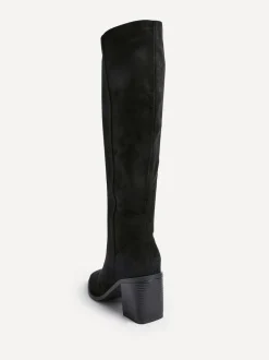 Linzi Levine Block Heeled High Leg Boots Black New