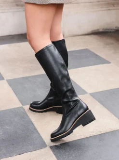 Linzi Resist Stretch High Leg Wedge Boots Black Best