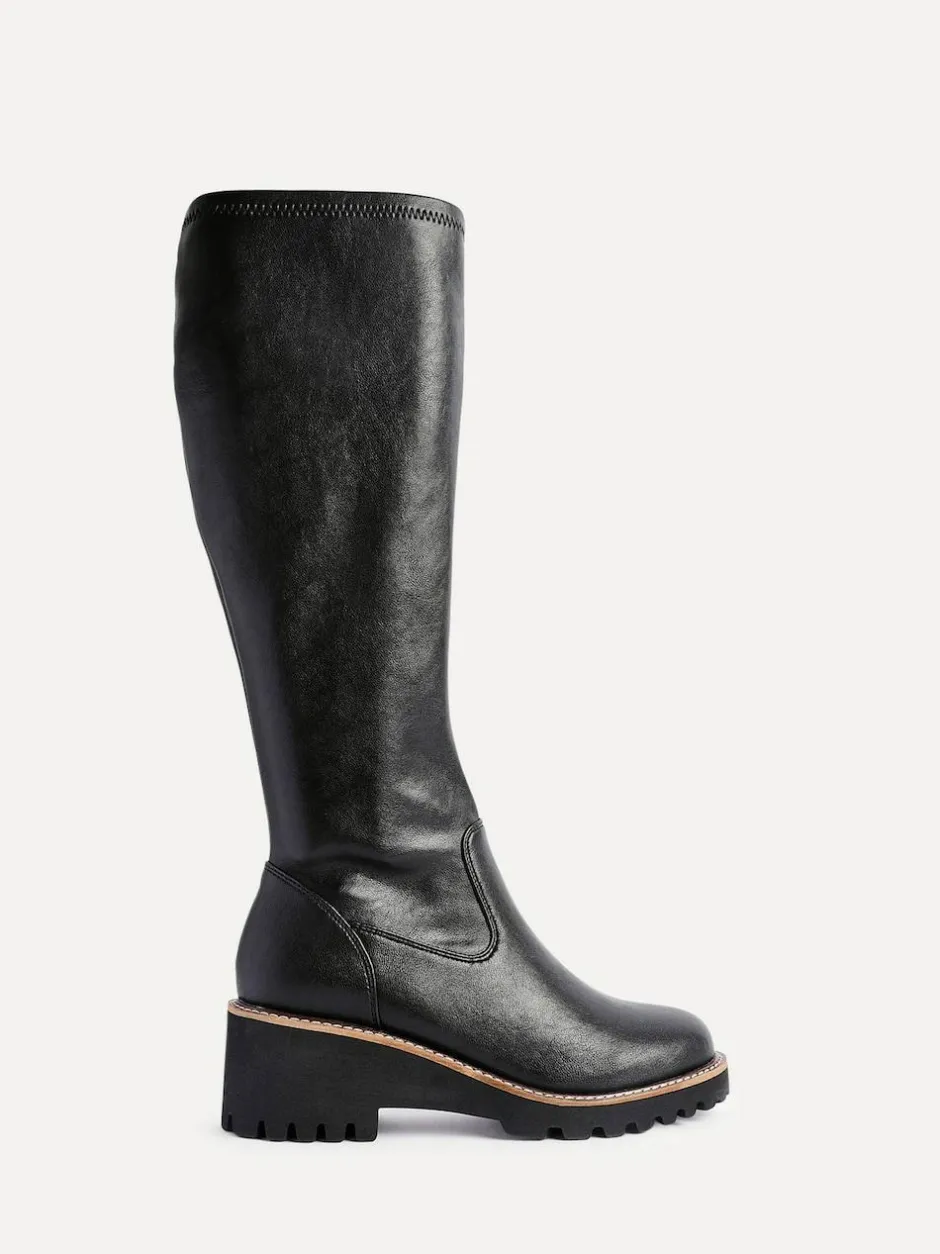 Linzi Resist Stretch High Leg Wedge Boots Black Best