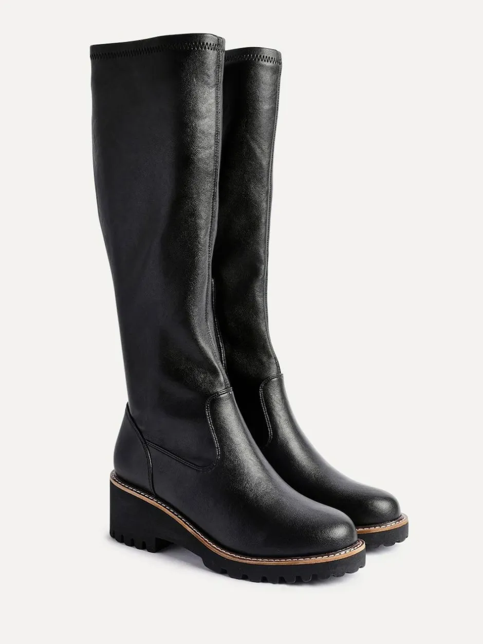 Linzi Resist Stretch High Leg Wedge Boots Black Best