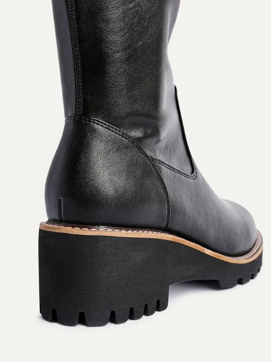 Linzi Resist Stretch High Leg Wedge Boots Black Best