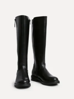 Linzi Black Roam High Leg Boots With Double Zip Detail Best