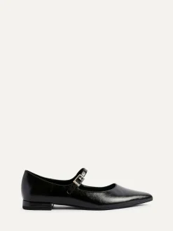 Linzi Seattle Pointed Toe Mary Jane Flats Black Online