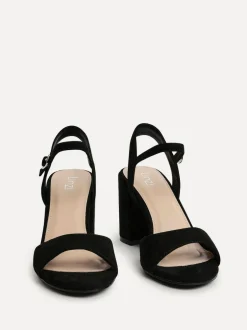 Linzi Soul Open Back Barely There Block Heel Sandals Black New