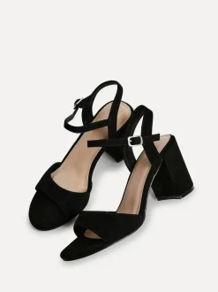 Linzi Soul Open Back Barely There Block Heel Sandals Black New