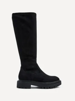 Linzi Hallie High Leg Stretch Boots Black Suede Best
