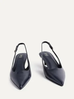 Linzi Elvira Kitten Heel Slingback Courts Blue Outlet