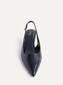 Linzi Elvira Kitten Heel Slingback Courts Blue Outlet
