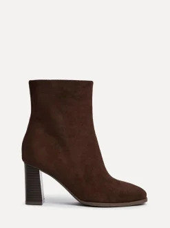 Linzi Approach Round Toe Block Heeled Ankle Boots Brown Hot