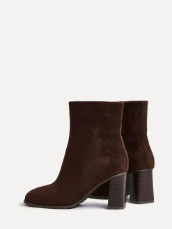 Linzi Approach Round Toe Block Heeled Ankle Boots Brown Hot