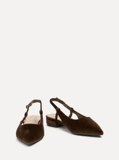 Linzi Clasica Low Heeled Slingback Courts Brown Discount