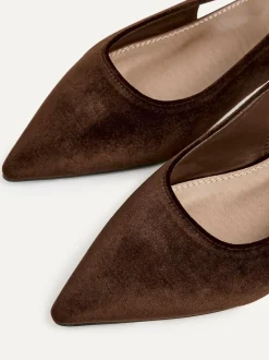 Linzi Clasica Low Heeled Slingback Courts Brown Discount