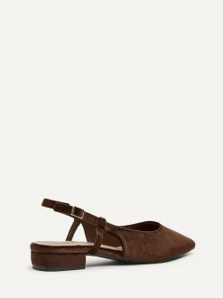 Linzi Clasica Low Heeled Slingback Courts Brown Discount