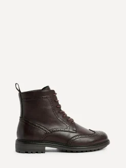 Linzi Leonardo Brogue Boots Brown Hot