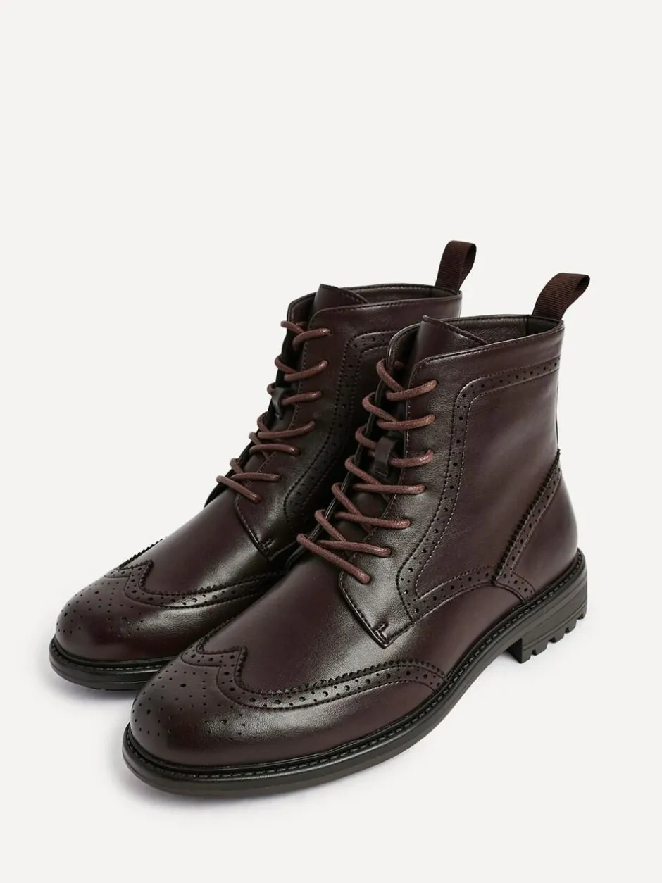 Linzi Leonardo Brogue Boots Brown Hot