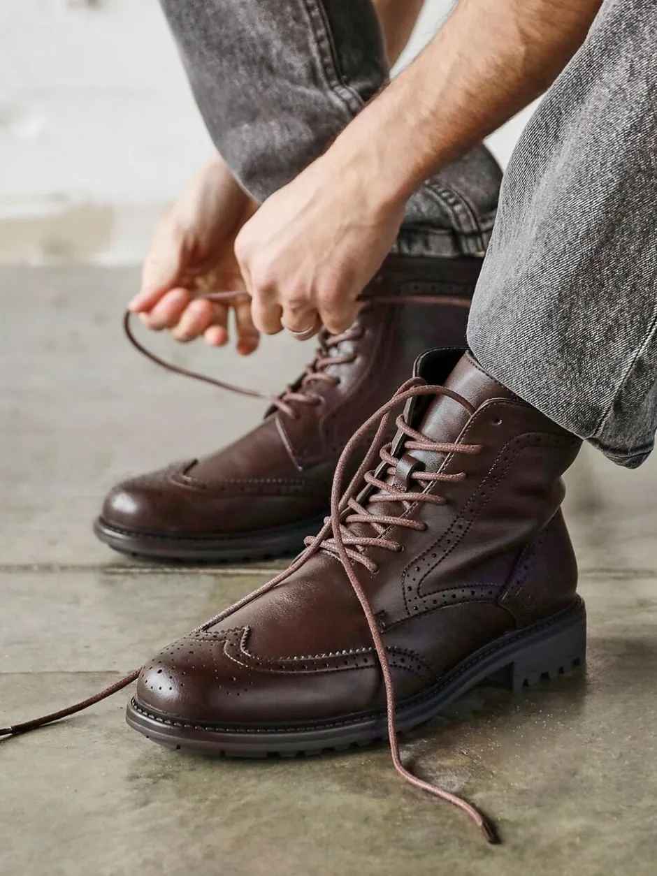 Linzi Leonardo Brogue Boots Brown Hot