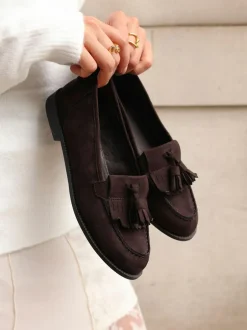 Linzi Rosemary Classic Slip-On Loafers With Tassel Detail Brown Outlet