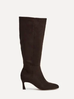 Linzi Rush Pointed Toe High Leg Stiletto Boots Brown New
