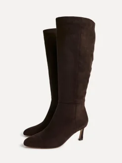 Linzi Rush Pointed Toe High Leg Stiletto Boots Brown New