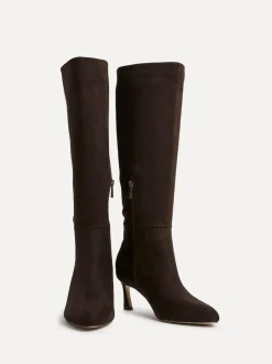 Linzi Rush Pointed Toe High Leg Stiletto Boots Brown New