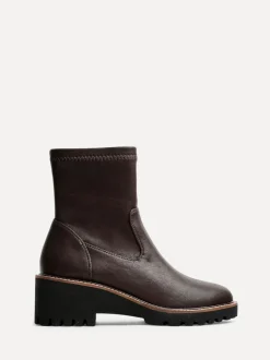 Linzi Brown Trish Stretch Wedged Heel Ankle Boots