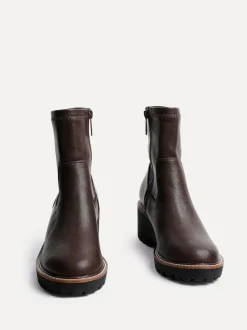 Linzi Brown Trish Stretch Wedged Heel Ankle Boots