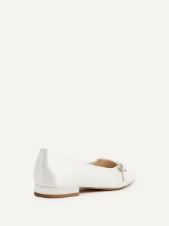 Linzi Cream Bridal Engaged Pointed Toe Ballet Flats With Buckle Detail Sale