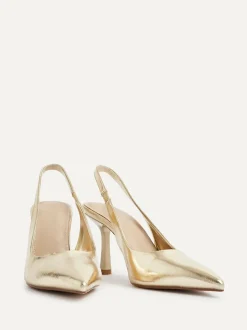 Linzi Dash Slingback Court Heels Gold Sale