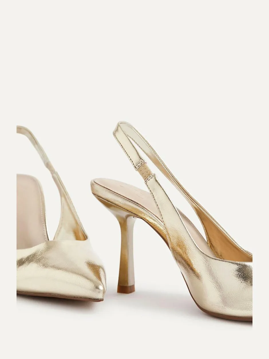 Linzi Dash Slingback Court Heels Gold Sale