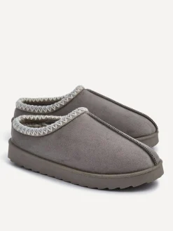 Linzi Tana Faux Suede Slip-On Slippers Grey Sale