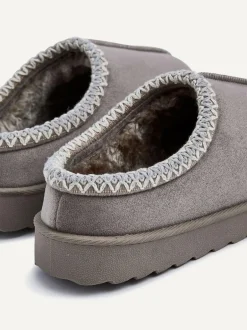 Linzi Tana Faux Suede Slip-On Slippers Grey Sale