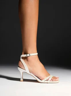Linzi Ivory Bridal Adelaide Pearl Embellished Block Heels Hot