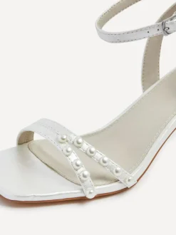 Linzi Ivory Bridal Adelaide Pearl Embellished Block Heels Hot