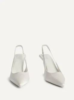 Linzi Ivory Matched Bridal Sling Back Court Heels New
