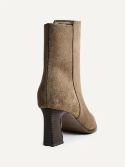 Linzi Thorn Stacked Block Heel Ankle Boots Natural Best
