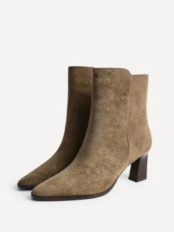 Linzi Thorn Stacked Block Heel Ankle Boots Natural Best