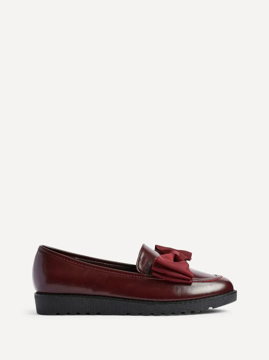 Linzi Cathy Platform Loafers with Large Bow Red Hot