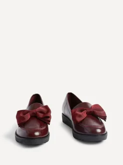 Linzi Cathy Platform Loafers with Large Bow Red Hot