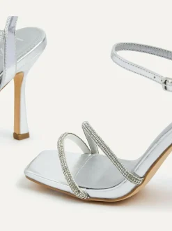 Linzi Mesmerize Diamanté Embellished Strappy Heel Silver Online