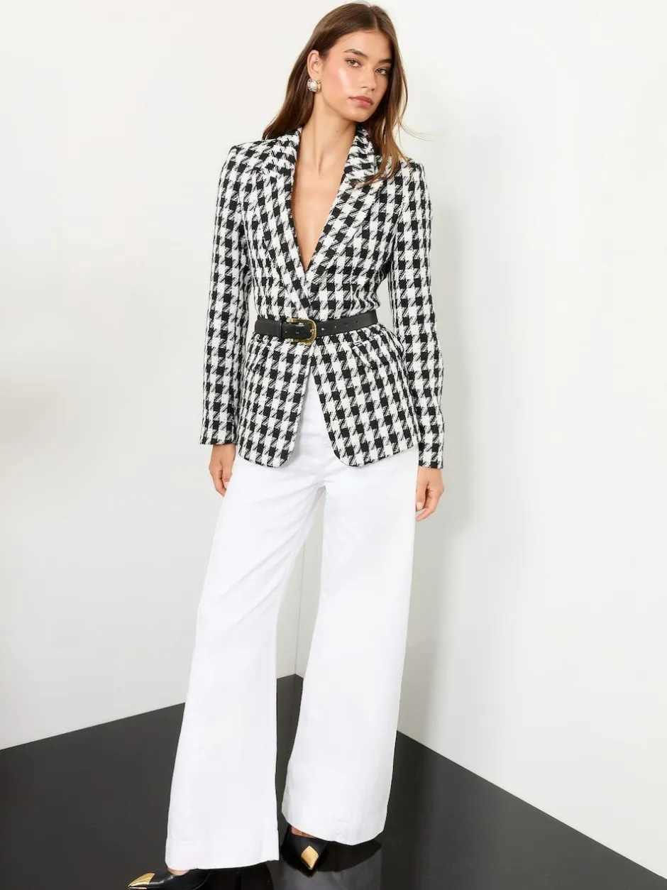 Lipsy Black and White Houndstooth Single Breasted Blazer Clearance