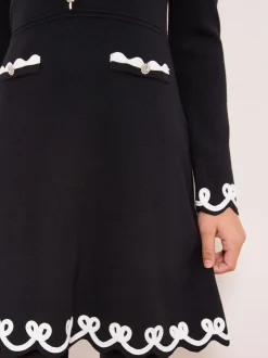 Lipsy Black Bow Tipped Knit Dress (5-16yrs) Discount